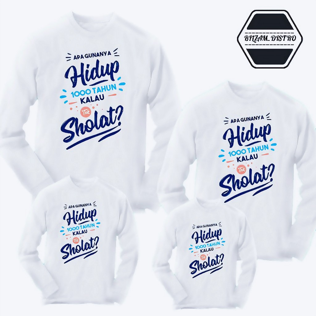 Kaos couple lengan panjang dan pendek / kaos dakwah islami lengan panjang / kaos couple muslim