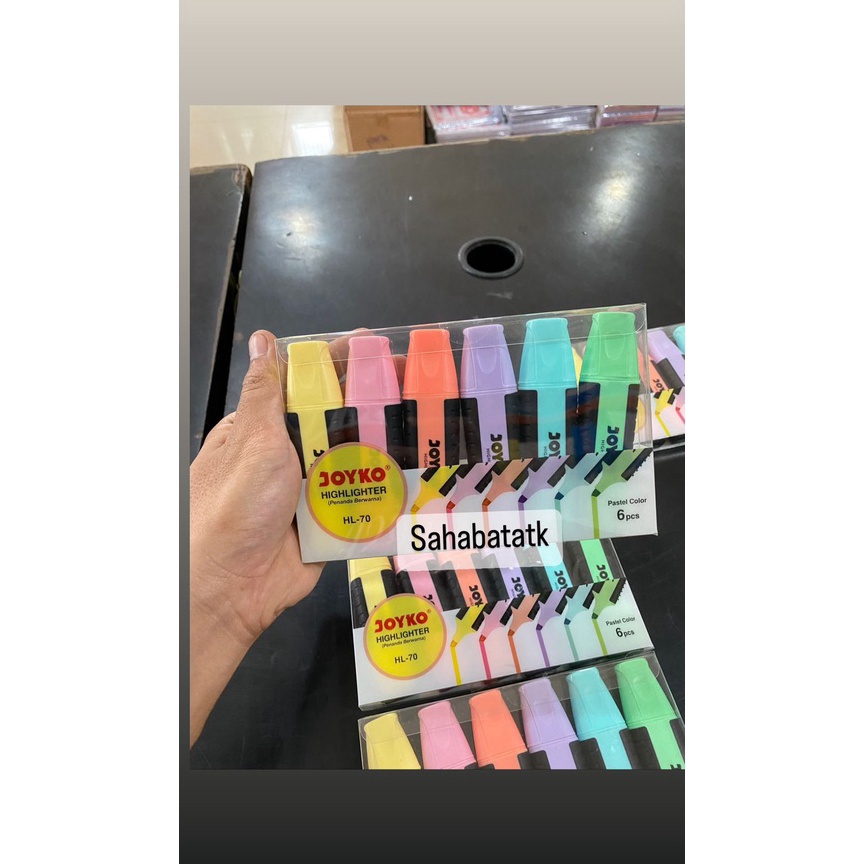 

KODE U12Q JOYKO HIGHLIGTER SATU SET JOYKO STABILO SET WARNA PASTEL 6PCS