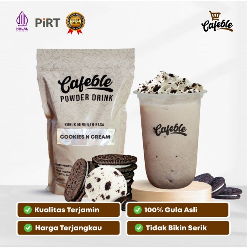 

Cafeble Bubuk Minuman Premium Rasa Cookies & Cream Kemasan 1 kg