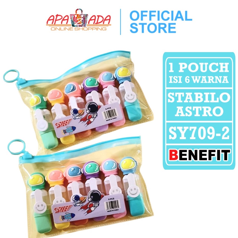 

KODE Y54T Apazada Stabilo Set Isi 6 Warna Termasuk Pouch Highlighter SY792