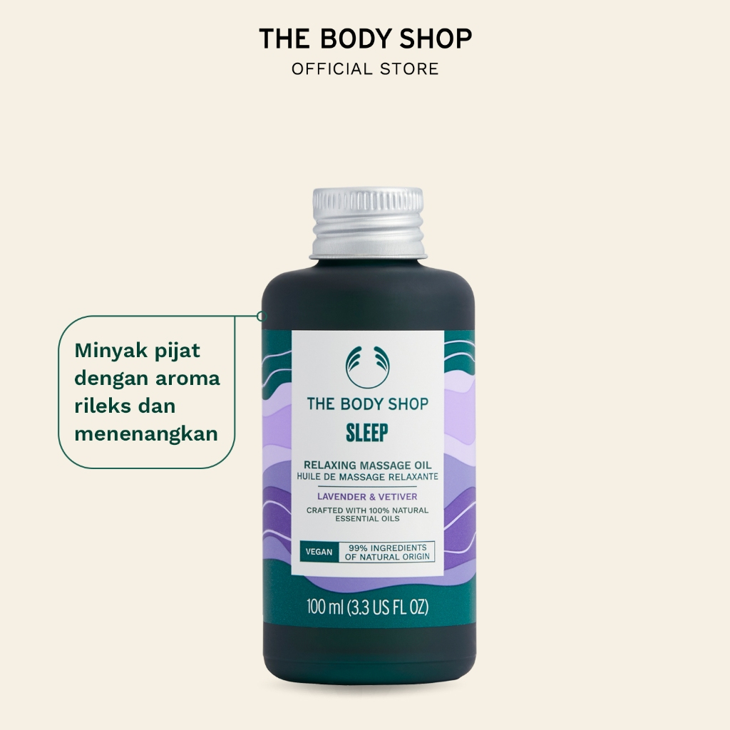 The Body Shop Sleep Relaxing Massage Oil 100ml - Lavender & Vetiver