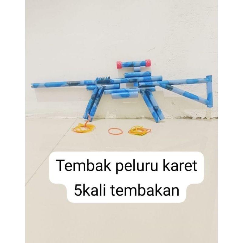 Mainan tembak PVC Peluru Karet /Pistol Mainan Anak Model Laras Panjang