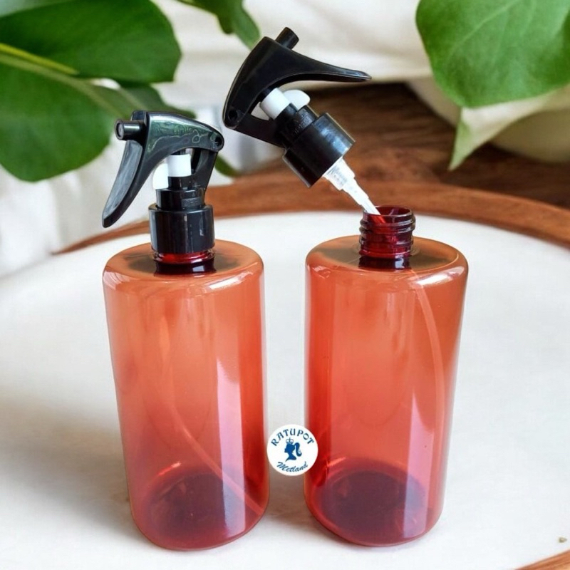 HOME LIVING 500 ml botol plastik coklat SPRAY semprot