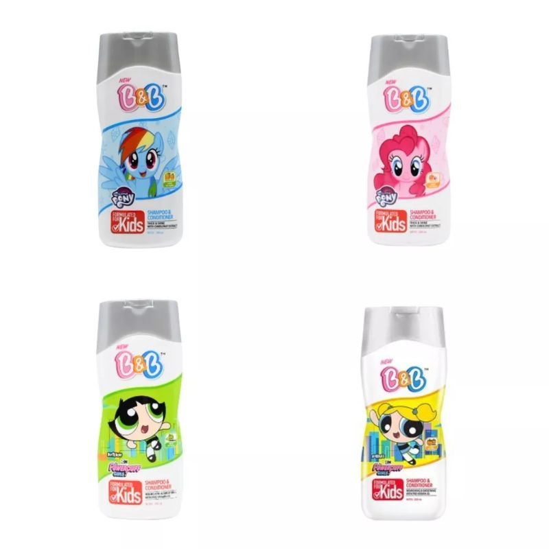 B&B kids shampoo & conditioner sweet floral / fruity fun 200 ml