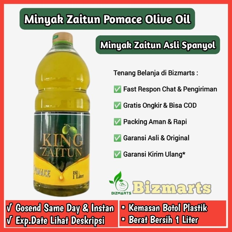 

Minyak Zaitun King Pomace Olive Oil 1 Liter Untuk Masak/Goreng/Wajah/Rambut