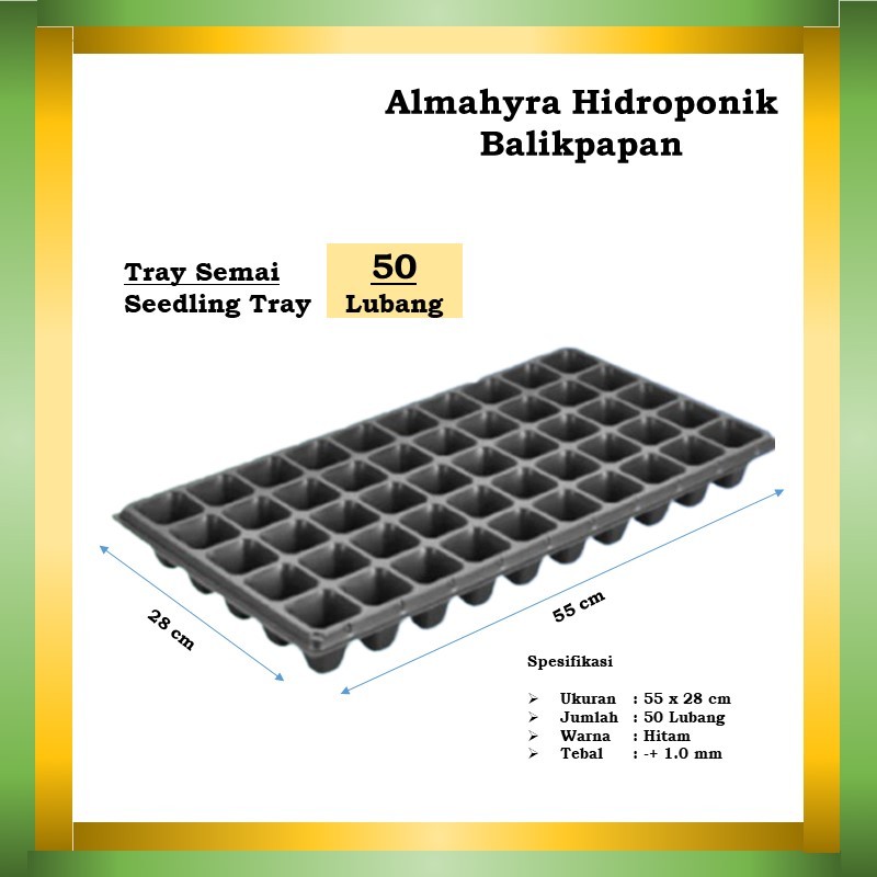 Tray Semai Bibit 50 lubang, Seedling Tray ,Tempat Semai, Penyemaian Benih, Nampan Semai.