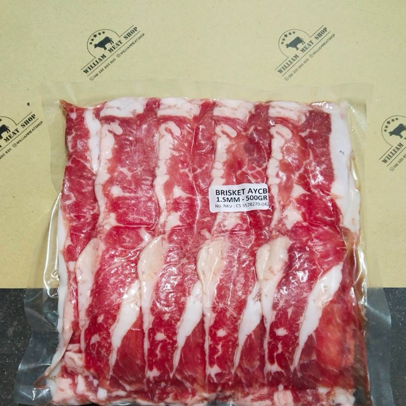 

Brisket AYCB 500GR / Daging Sapi Slice Lokal Alternatif Shortplate/ Beef Slice Williammeatshop