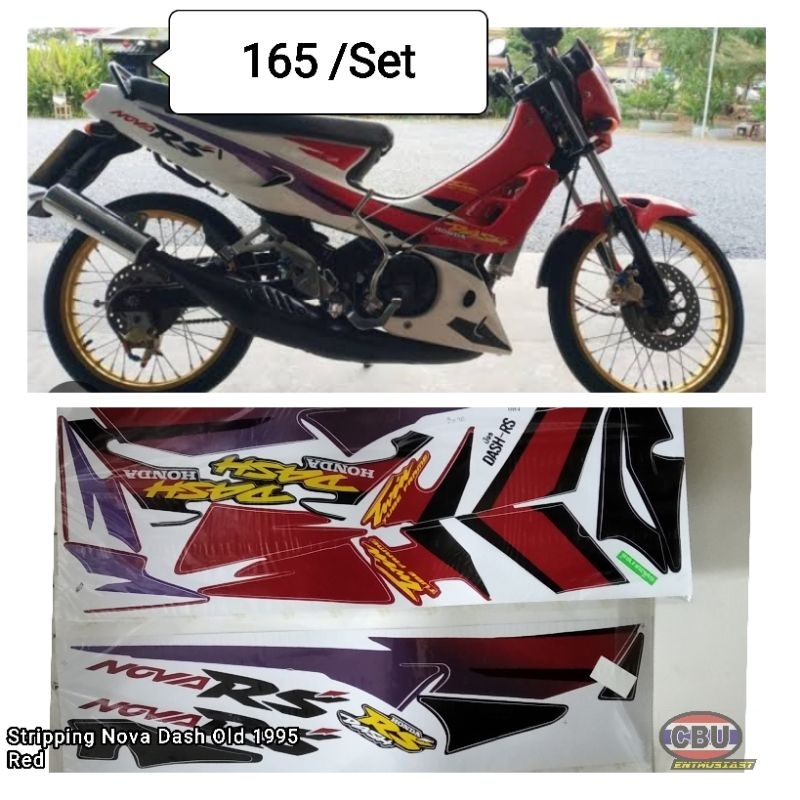 Stripping Sticker Nova Dash Old 95 Merah