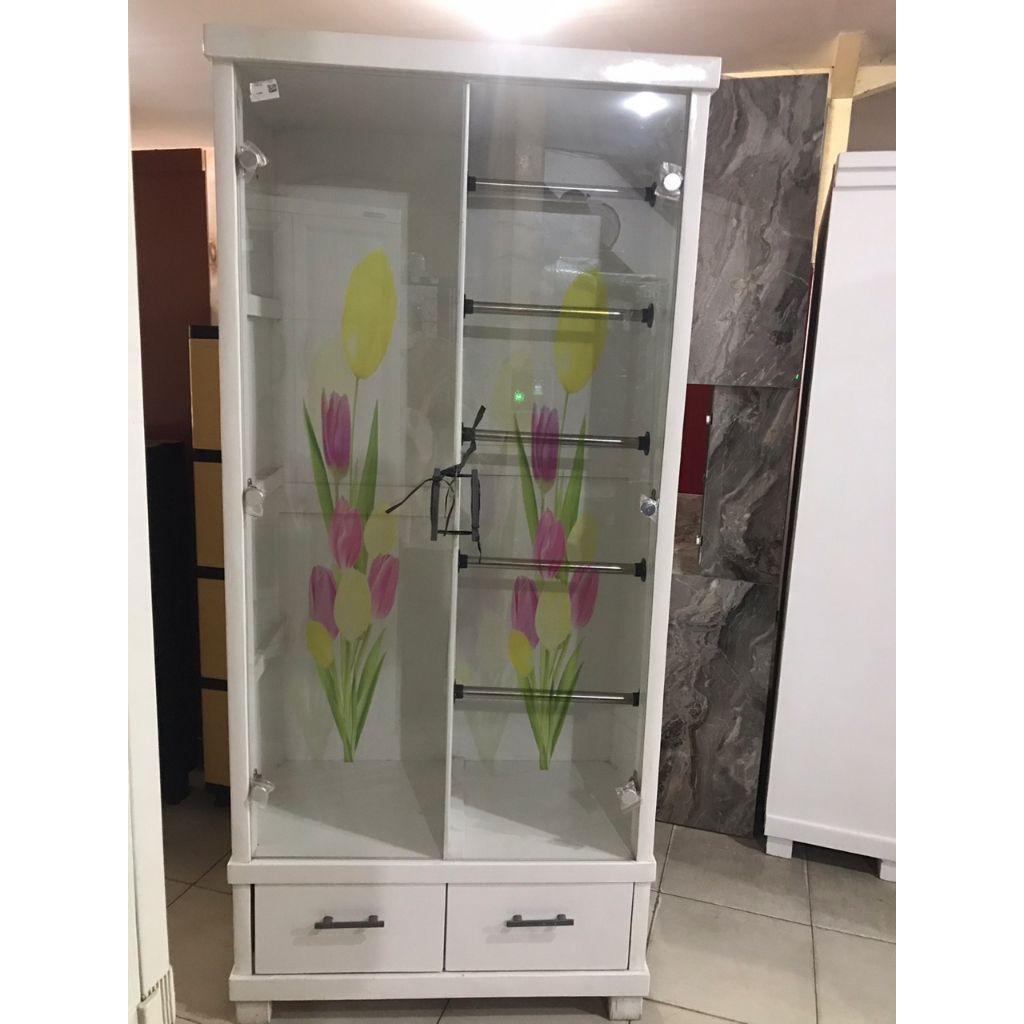 Lemari Tas / Baju / Pakaian / Jilbab / Hijab Pintu 2 Kaca