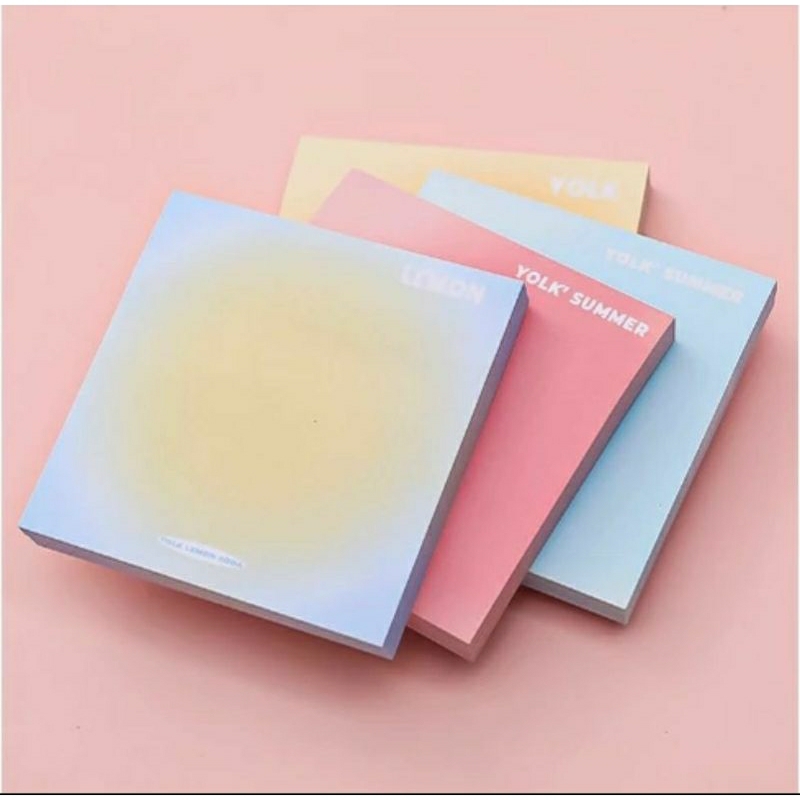 

Sticky note kertas tempel memo persegi kotak polos warna gradasi notes penanda kertas paper warni tempel tempelan macaron pastel gaya korea korean style alat tulis stationery stationary catatan book mark notepad memopad gradient kantor school office