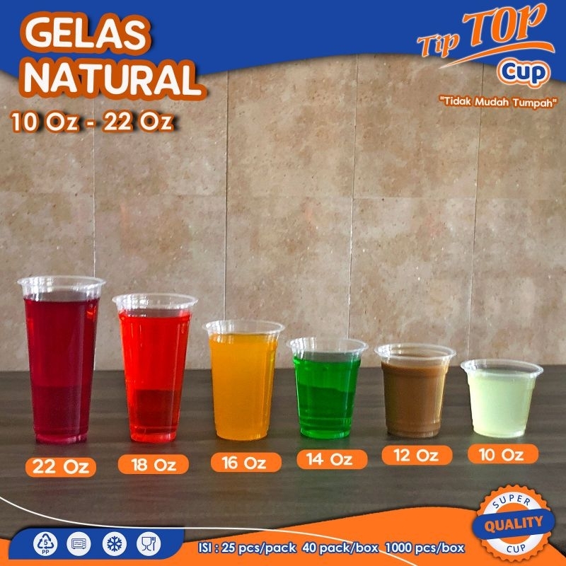 (GROSIR) Cup TipTop 10 oz, 12 oz, 14 oz, 16 oz , 18 oz (slim) , 22 oz (slim)