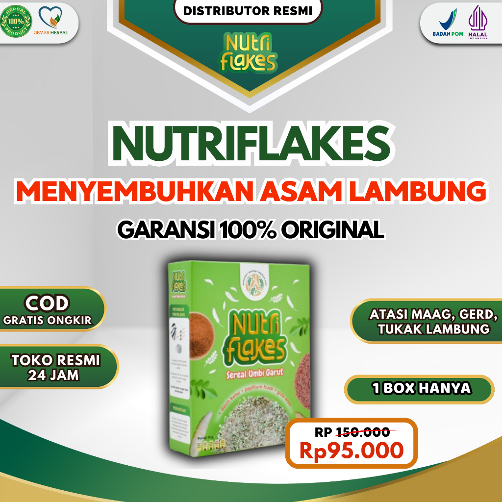 

(Paket 1 Box) Nutriflakes Original Minuman Sereal Maag Asam Lambung