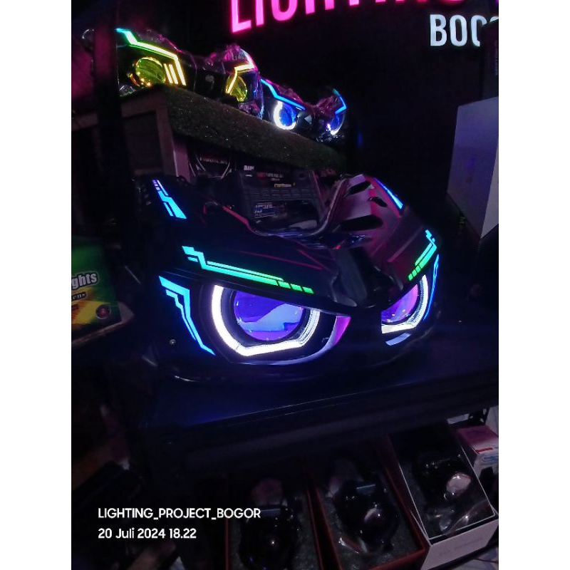 HEADLAMP VARIO Series 125, 150, dan 160 CUSTOM BILED dan LAZY RGB