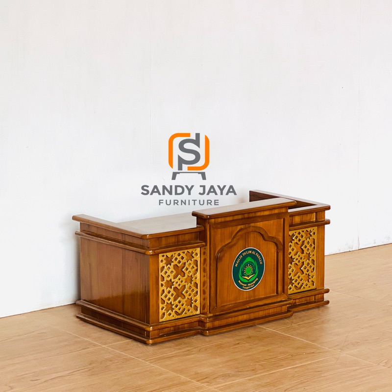 meja majlis pengajian kayu jati tua, meja pengajian lesehan, mimbar lesehan