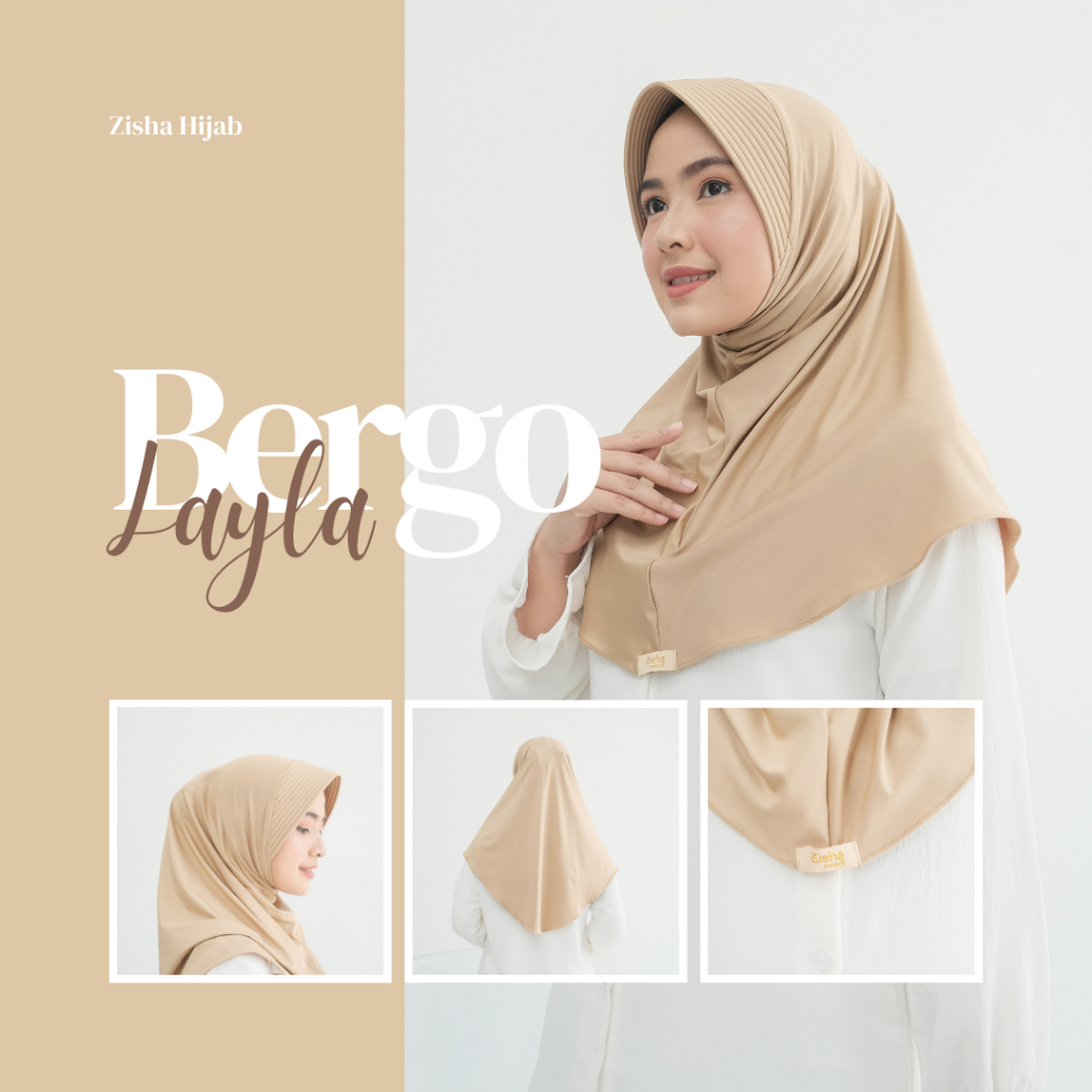 Hijab Bergo Hijab Sport Pet Tebal Hijab Bergo Pet Tebal Kerudung Bergo Jilbab Bergo Warna Khaki
