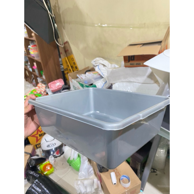 Bak Persegi Panjang SILVER / BAK TAHU - Baskom / Ember Plastik / Bak Pasir Kucing / Bak Hidroponi
