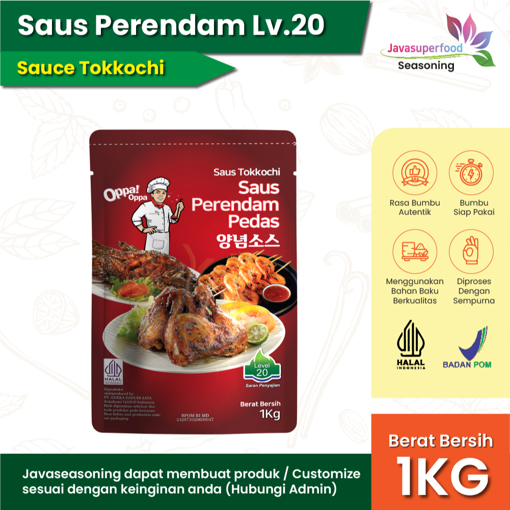 

Saus Perendam Saus Tokkochi Saus Buldak Pedas 1kg Level 20 Oppa-Oppa