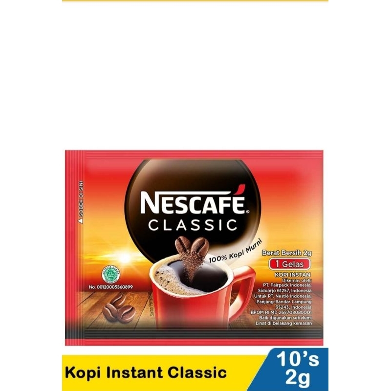 

nescafe kopi instan classic 10pcs/ 2gr per pcs