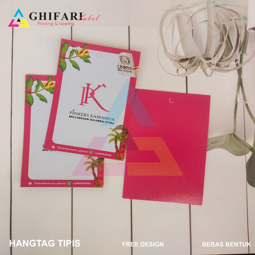 

label hangtag (100pcs) hangtag ketebalan 260gsm, thank you card, cap merek, tag pakaian baru