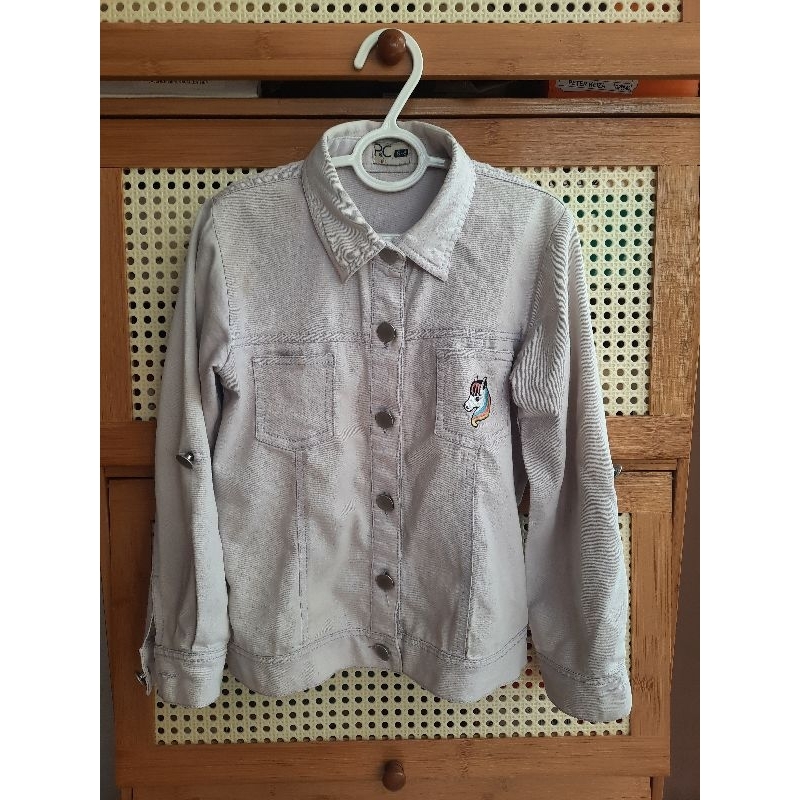Preloved Jaket jeans ungu anak perempuan branded