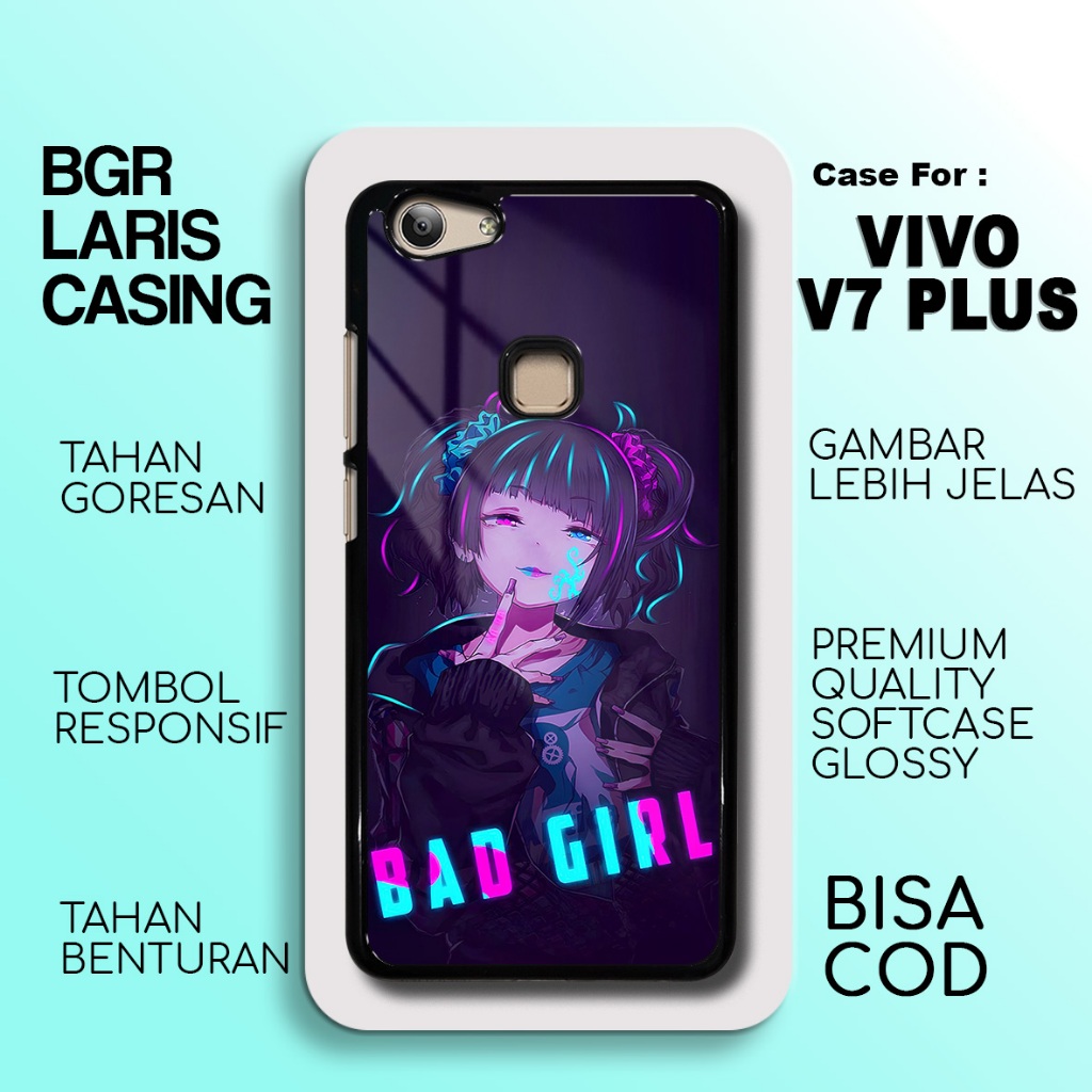 Case Vivo V7 Plus Terbaru - Vivo V7 Plus Motif Anime Girl - Bahan Hardcase Softcase Premium Glossy -