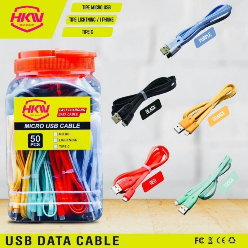 KABEL DATA MACARON HKW MICRO IPHONE DAN TYPE C
