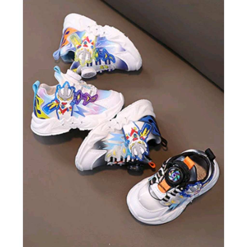 Sepatu Ultraman Anak Laki-Laki Keren Terbaru/ Sepatu Kets Sneakers Sport Anak Cowok Motif Kartun Ult