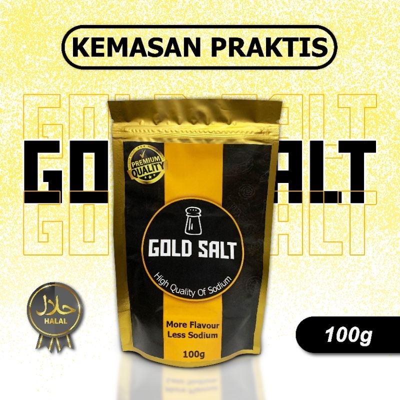 

GOLD SALT (GARAM GOLD) 100% SODIUM KUALITAS TINGGI / 100% HALAL 100 gram