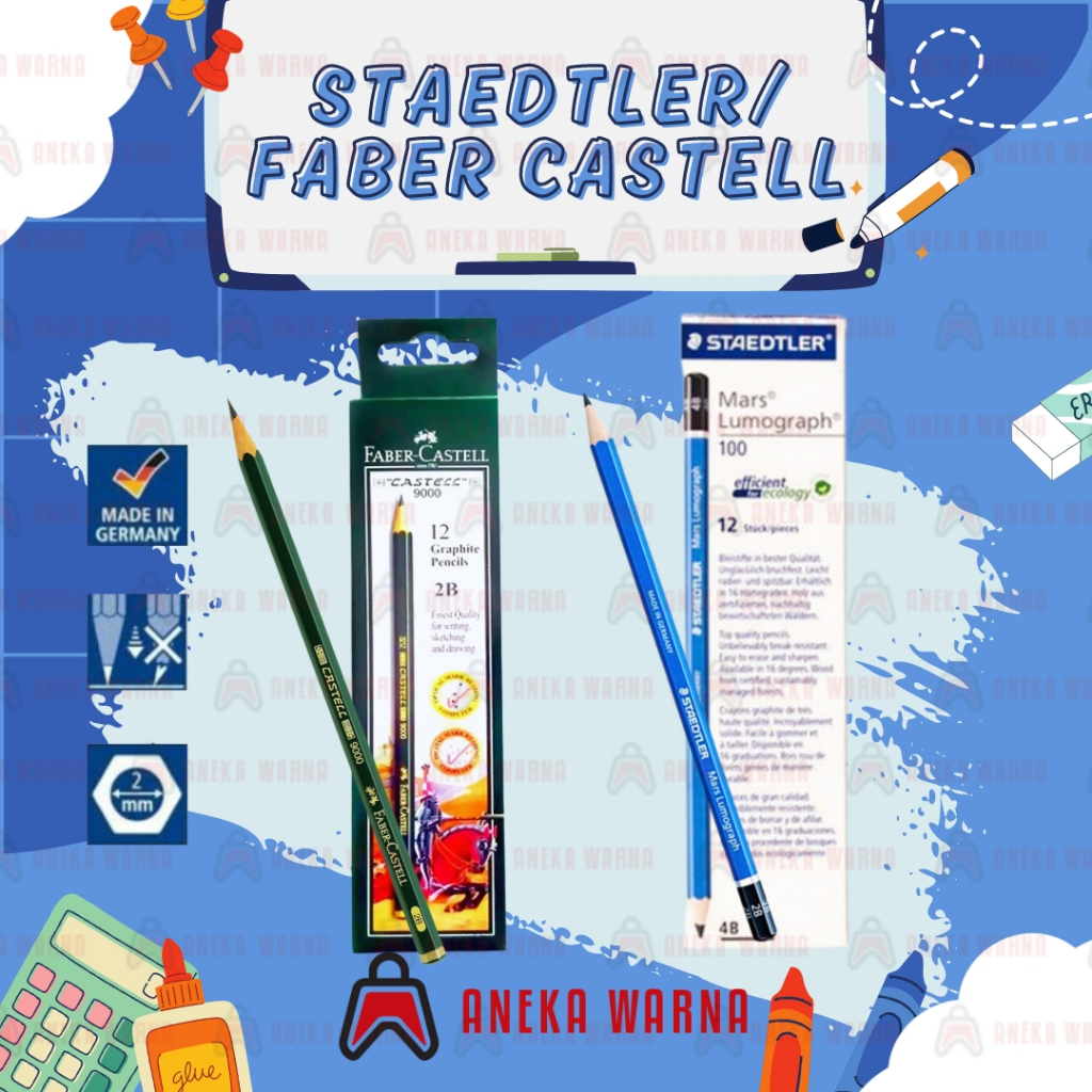 

PENSIL TULIS STAEDTLER/FABER CASTELL 2B HB (PCS)