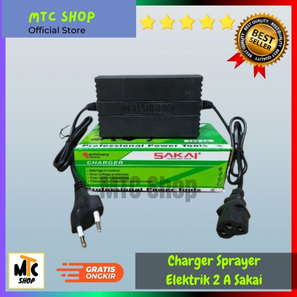 Charger Sprayer Elektrik 2A Sakai 12V | Charger Tangki Sprayer 12V | Charger Tangki Sprayer DC 12V
