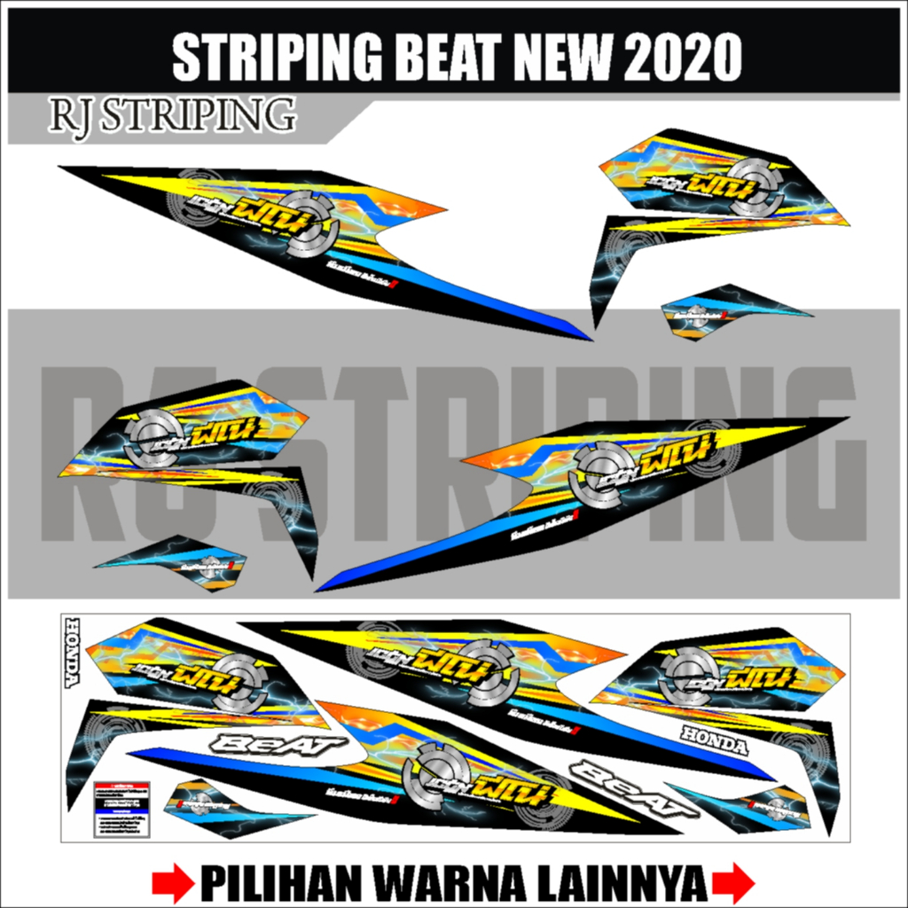 Striping Stiker Beat Deluxe 2020 2021 2022 2023 / Setiker Sticker Honda Beat New / Beat Street, Icon
