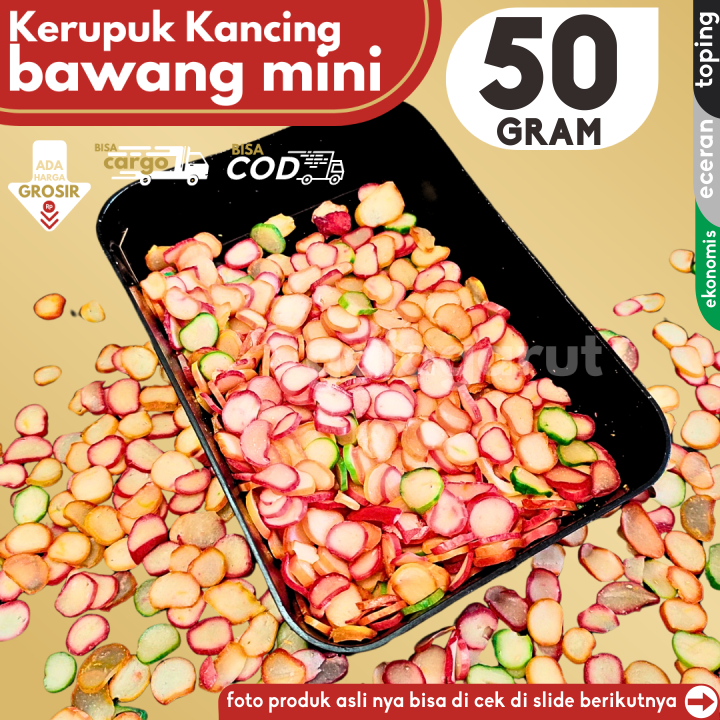 

Kerupuk Bawang Mini 50g Bahan Seblak by GG (Bisa COD/Grosir/Kargo)