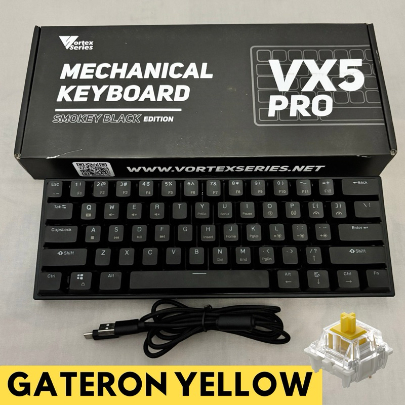 [SECOND] VortexSeries VX5 PRO Warna Frost Black 60% (Gateron Yellow PRE-LUBED)