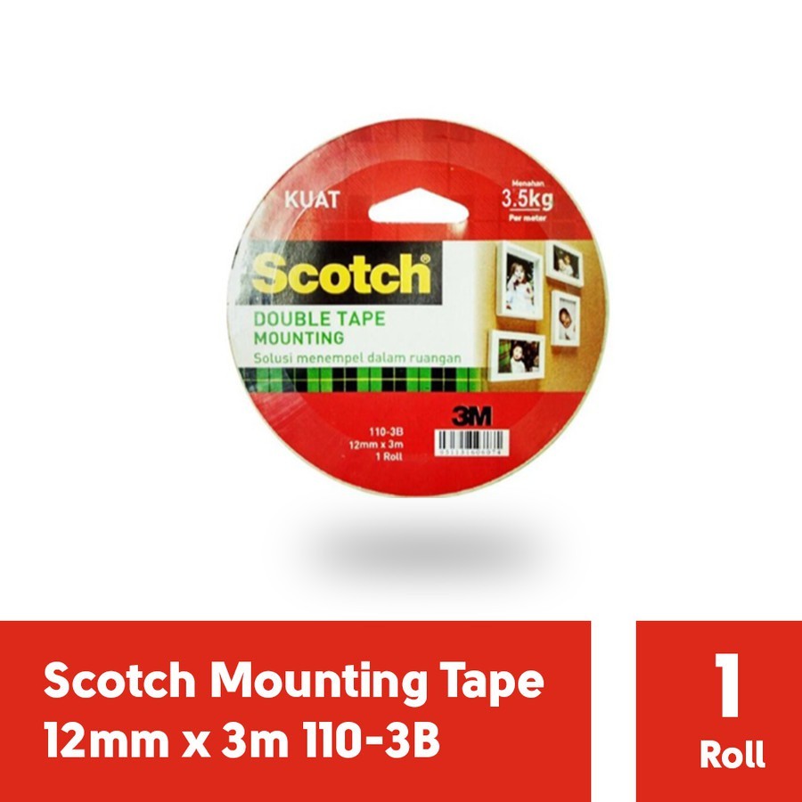 

Mounting Double Tape Size 12 mm x 3 mm 3M Scotch 110 - 3B