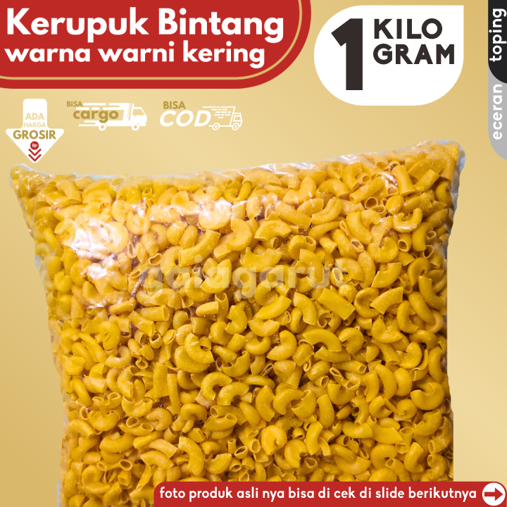 

Makaroni Mentah Kering isi 1KG Bahan Seblak by GG (Bisa COD/Grosir/Kargo)