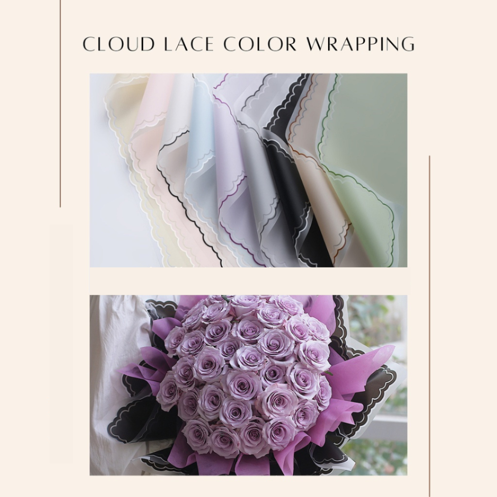 

KERTAS BUKET FLORAL MOTIF KOTAK GRID - CLOUD LACE COLOR KOREAN FLOWER WRAPPING CELLOPHANE