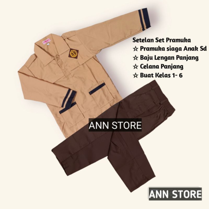 Seragam pramuka siaga sd laki laki, setelan pramuka siaga anak sd, Baju pramuka anak sd