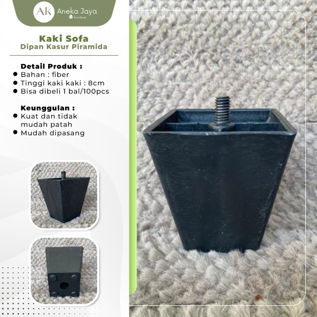Kaki Sofa Dipan Kasur Piramida Bahan Fiber Kuat Kokoh Tidak Mudah Rusak