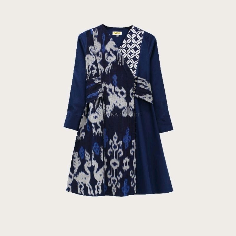Dress Tunik 95 Tenun Batik Kerja Wanita Modern