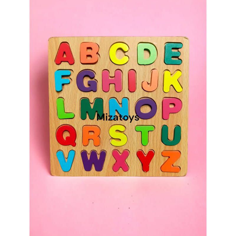 toserka - puzzle timbul - puzzle Chunky Huruf besar - puzzle 3D - puzzle berwarna - puzzle kayu untu