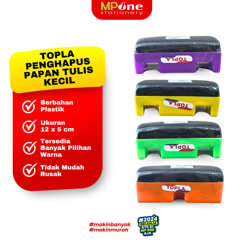 

(1 PCS) Topla Penghapus Kecil Papan Tulis / Whiteboard Eraser Kecil Topla 309 Warna Warni