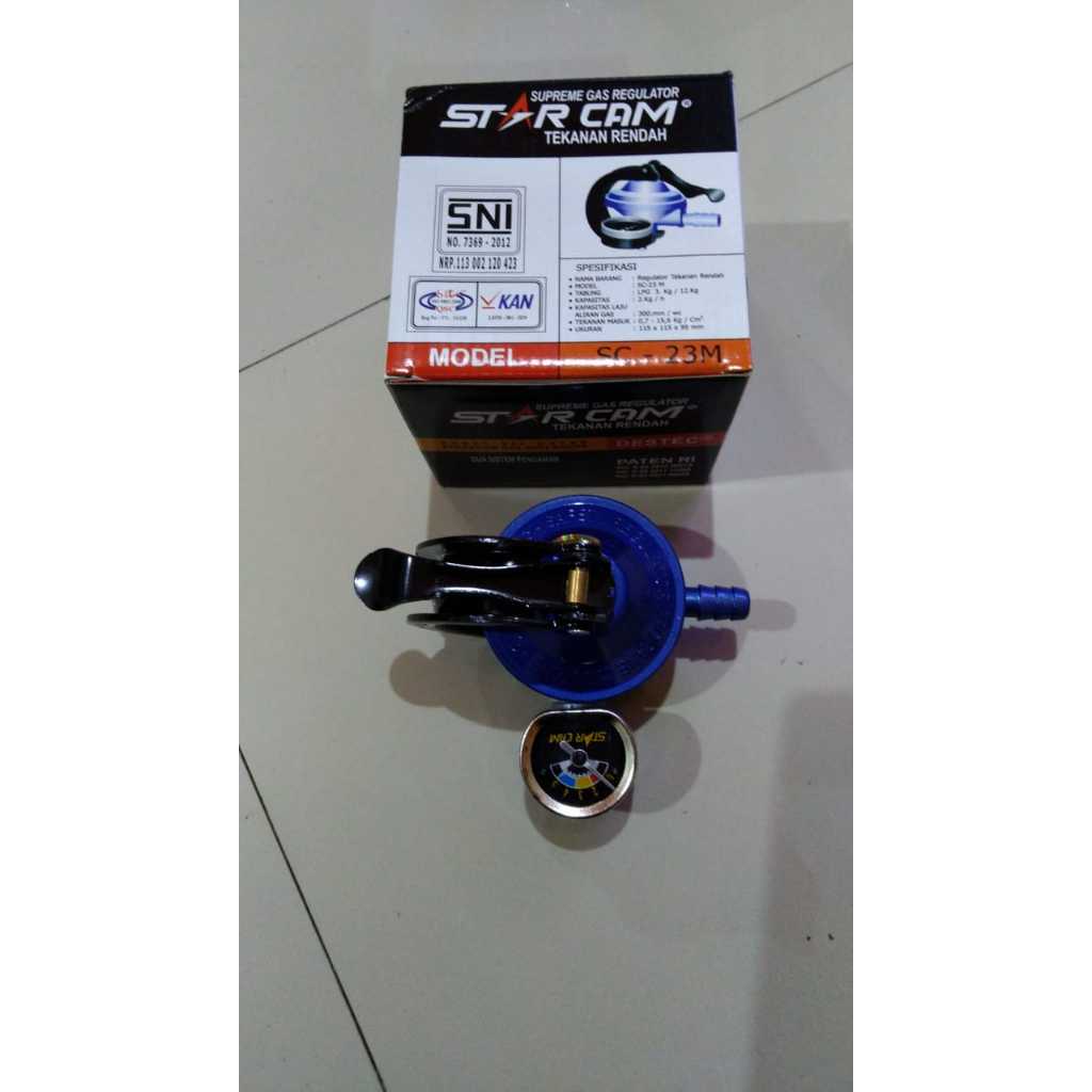 Regulator Gas LPG Jepit Tekanan Rendah STARCAM Meter/Regulator + Meter Gas LPG / Safety Regulator