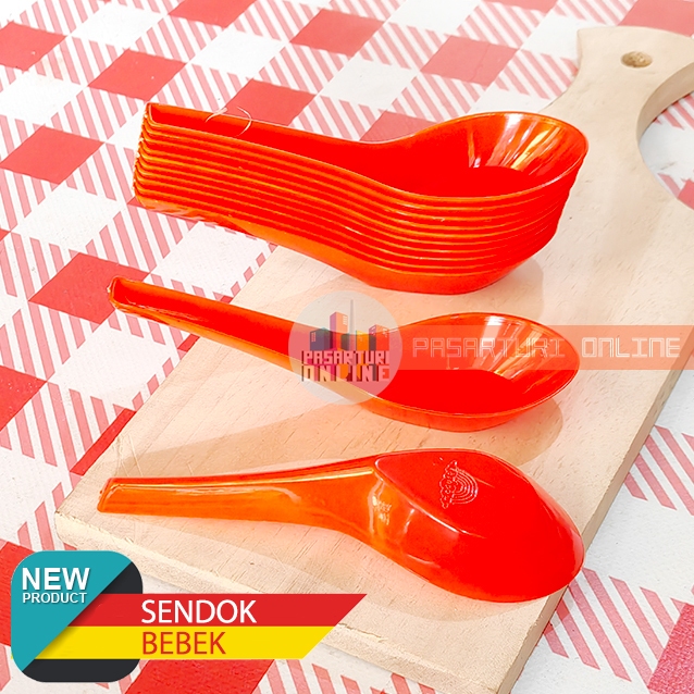 (1 LUSIN) SENDOK BEBEK PLASTIK / Sendok Soup / Sendok Kuah / Bubur Sop