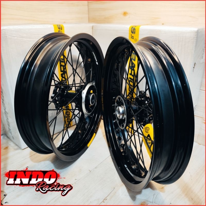 Velg Takasago Excel Asia Paket 1 Set Bartubless 17 300 / 350 Motor KLX 150 CRF 150 WR155 Warna Hitam