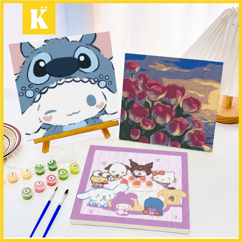 

Keeppley Paint By Number Digital 20x20cm Kit Kartun DIY Painting Kit Canvas Paint By Number Melukis