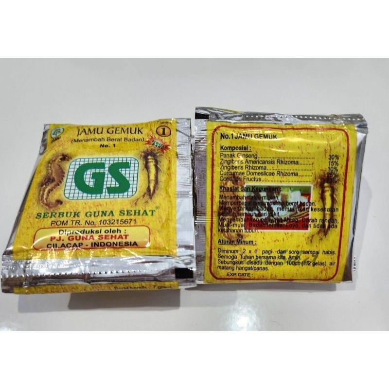 

Jamu GS no 1 serbuk isi 10 sachet (eceran)