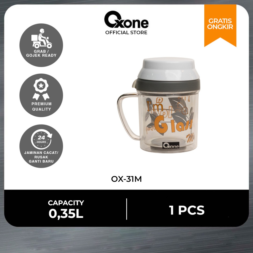 Oxone OX031M Mug Gelas Minum Double Wall Mug Lucu Motif Terbaru