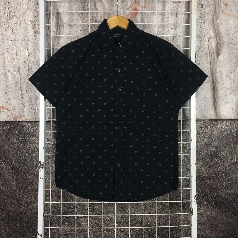 Kemeja Lengan Pendek Pria Casual Formal Original Polkadot Size M . SDA 05523 Second Bekas Preloved