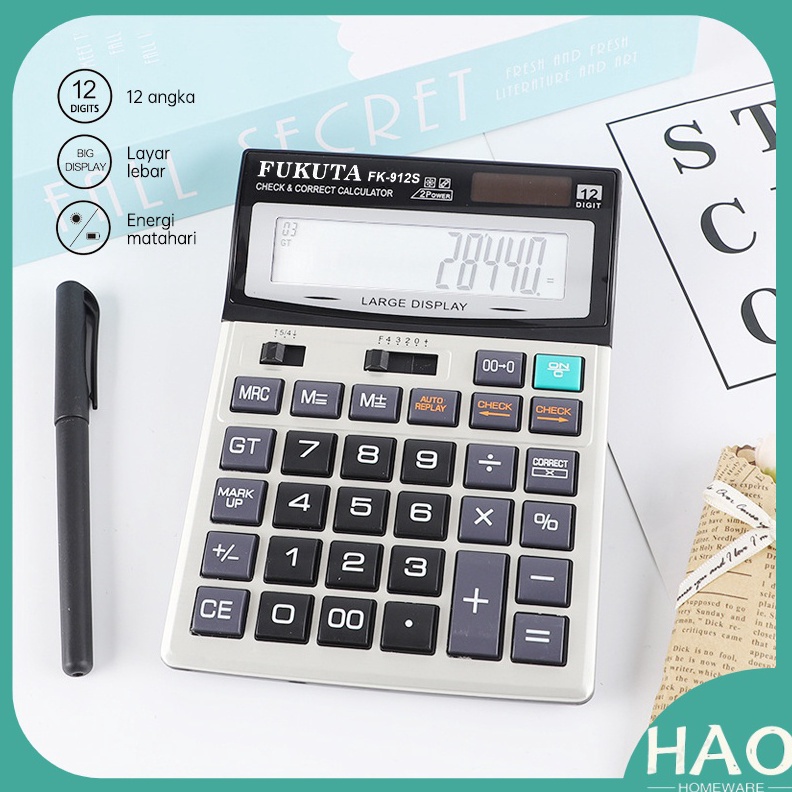 

KODE U6D Kalkulator FK912S Energi Matahari 12 Digit Kalkulator Electronik Kakulator Dagang Besar Alat Hitung Calculator Check FUKUTA