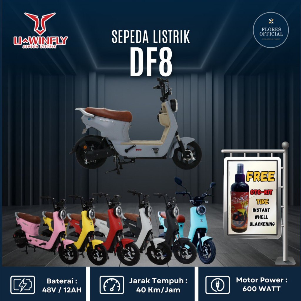 SEPEDA LISTRIK MOTOR LISTRIK  DF8 UWINFLY DF 8 S DRAGONFLY 8 DRAGONFLY8